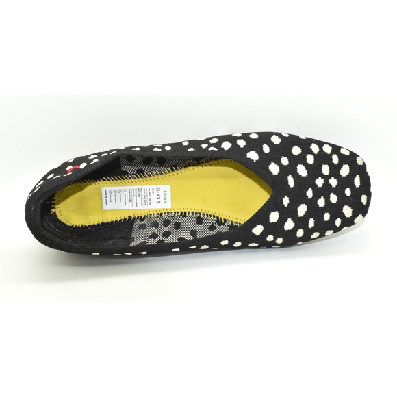 B2 Auth VIVAIA Margot 2 Black & White Abstract Dots V-Cut Flats Size US 10 $129 - Picture 6 of 6